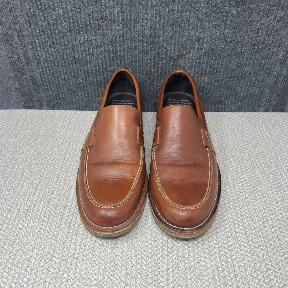 Helm The Wilson Loafers Brown Leather Slip On Dress Shoes Mens 11.5